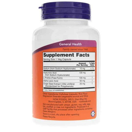 Hyaluronic Acid 100 Mg Double Strength, NOW